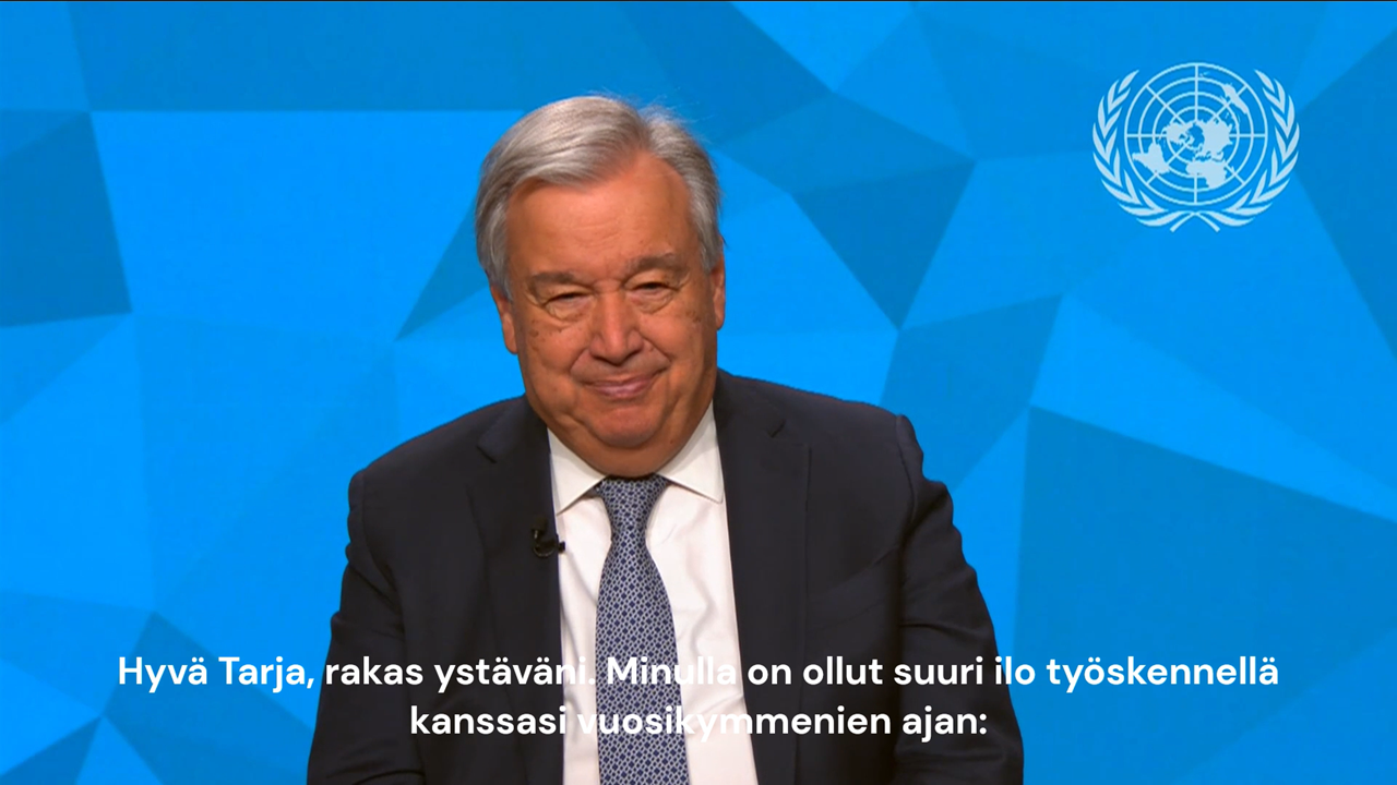 YK:n Pääsihteeriltä Lämpimät Onnittelut Presidentti Tarja Haloselle ...